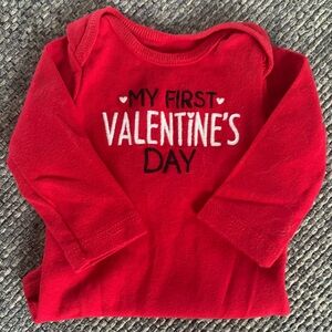 Red Valentine's Day Baby Bodysuit, Long Sleeve